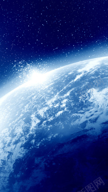 蓝色地球星空宇宙科幻H5背景图背景