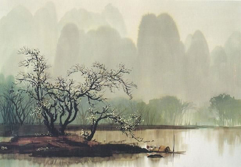 青山秀水水墨画背景psd设计背景_88icon https://88icon.com 山青 远山 近山 树木 唯美 水秀 花艳 清净 诗意 享受