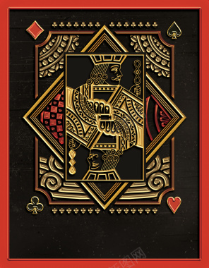 扑克牌复古文化海报背景背景