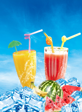 果汁饮料促销海报背景素材背景