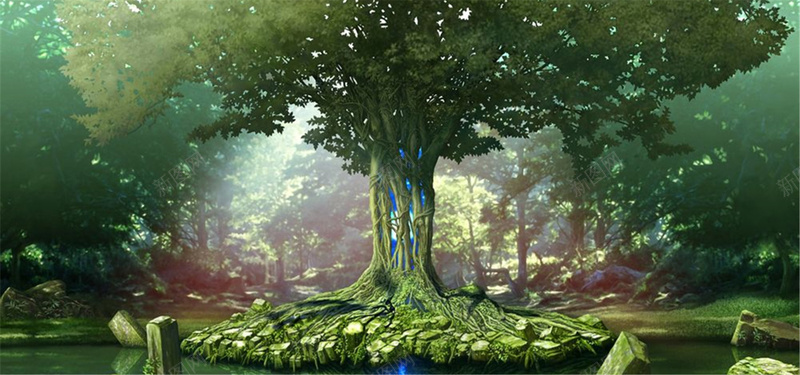 树林卡通背景背景