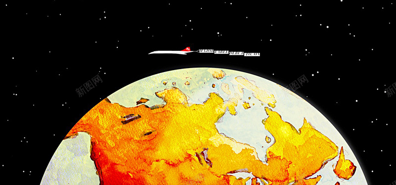 地球手绘卡通bannerjpg设计背景_88icon https://88icon.com 海报banner 创意 卡通 地球 手绘 童趣