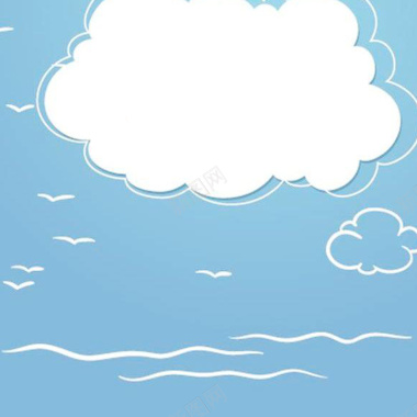 可爱卡通白云背景图背景
