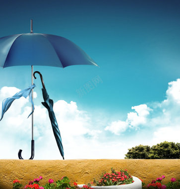 雨伞情怀背景素材背景