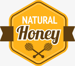 卡通纯天然蜂蜜标签素材