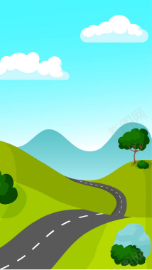卡通扁平风景背景背景