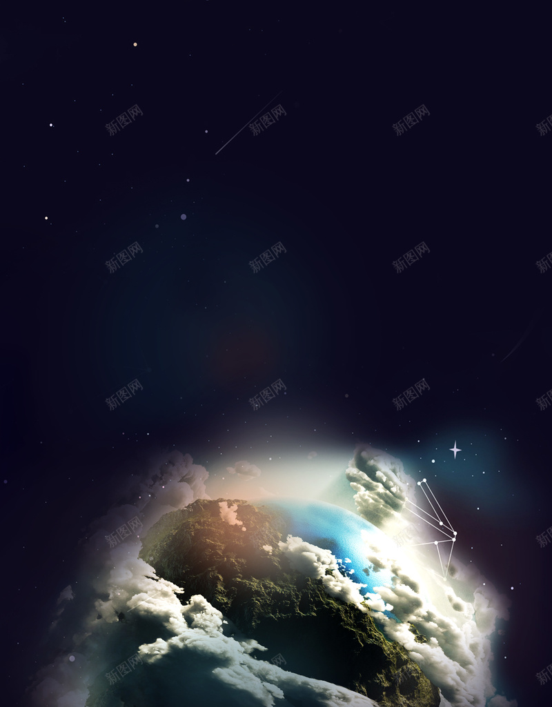 简约大气国际气象日海报jpg设计背景_88icon https://88icon.com 天气预报 气象海报 天气 白云 云 地球 世界地球 深蓝色 国际气象节