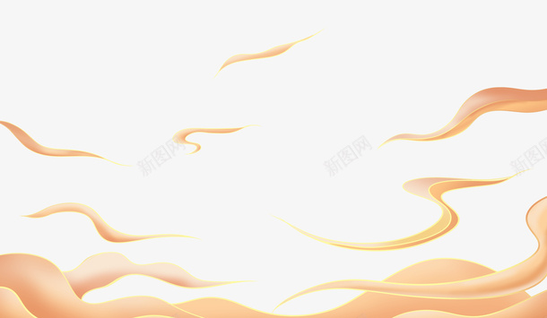 漂浮的金色云彩png免抠素材_88icon https://88icon.com 漂浮 彩云 色彩 插画