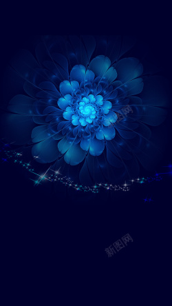 神秘的花纹蓝色神秘花纹H5背景高清图片