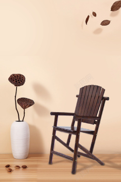 橱柜海报设计复古家具老式椅子高清图片