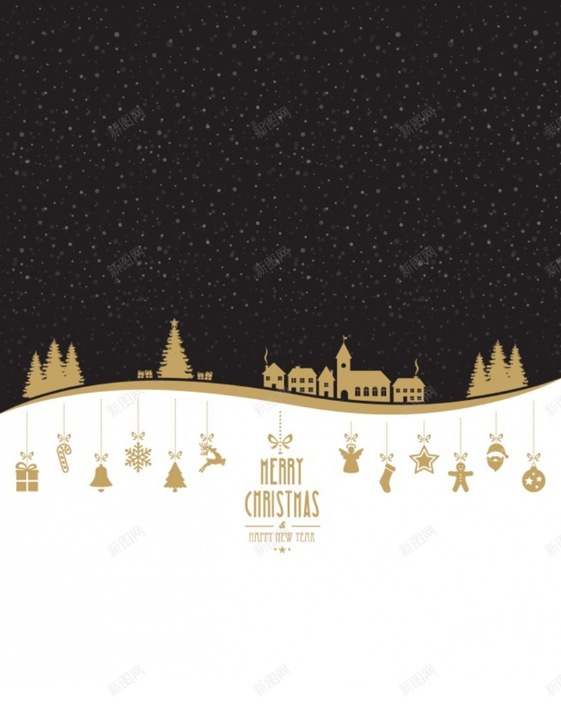 圣诞黑色星星H5背景jpg设计背景_88icon https://88icon.com 圣诞 城市 星星 礼物 黑色 H5背景
