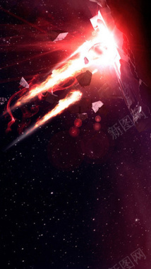 星际破裂爆炸碎片科幻H5背景背景