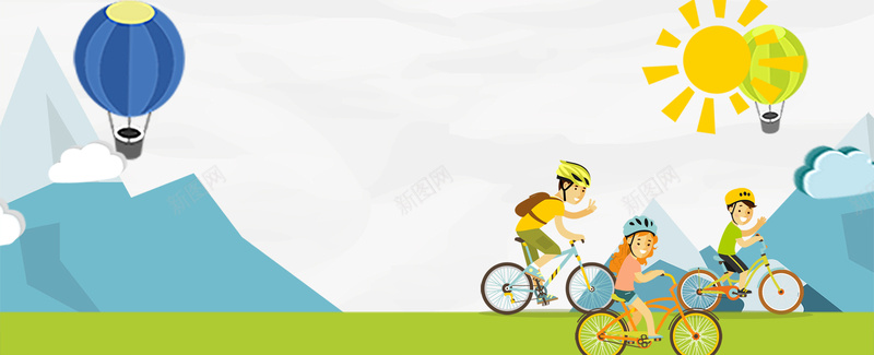 秋季登山自行车卡通手绘bannerpsd设计背景_88icon https://88icon.com 旅游旅游海报 旅游宣传单 旅游景点 秋季旅游 秋游 秋季景点推荐 旅游广告 旅游画报 旅游攻略 旅游