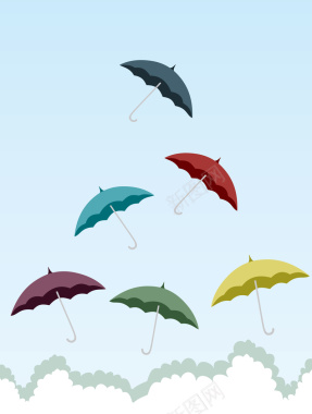 清明节卡通雨伞海报背景背景