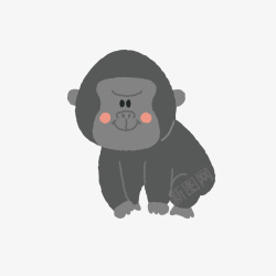 矢量卡通手绘可爱小猩猩免抠图P素材