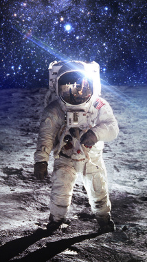 蓝天星空宇航员手机端H5背景背景