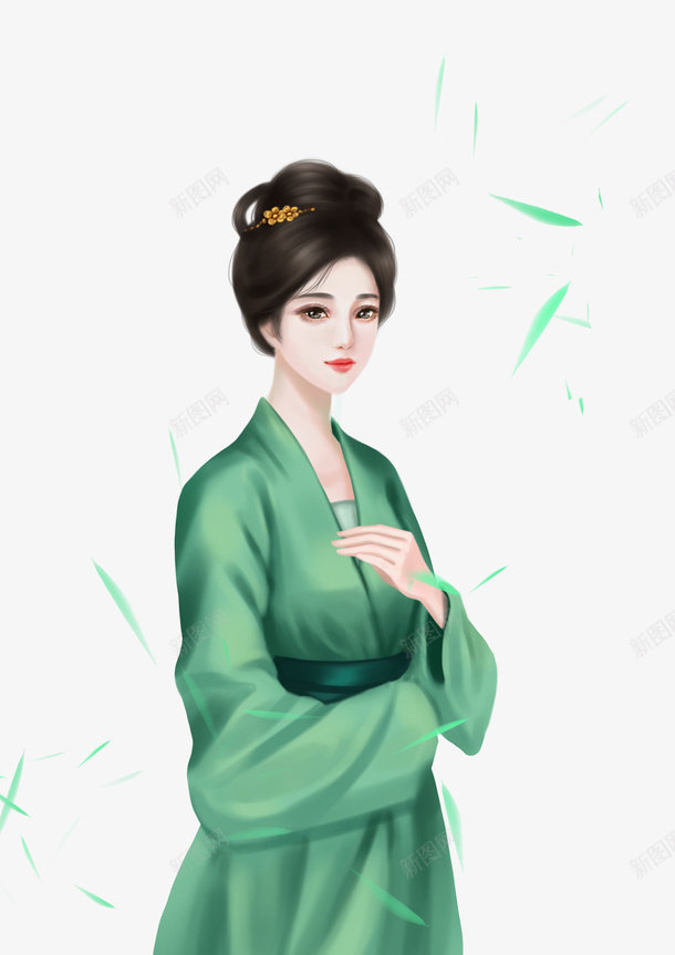 绿色古装美女png免抠素材_88icon https://88icon.com 绿色 古装 古风 唯美