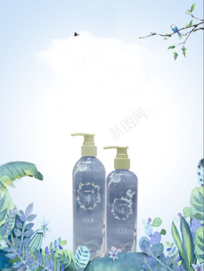洗发水广告海报背景素材背景