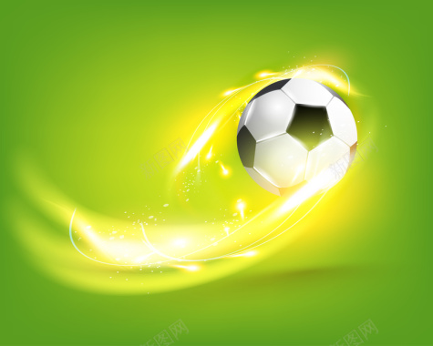 绿色光效创意足球海报矢量背景背景