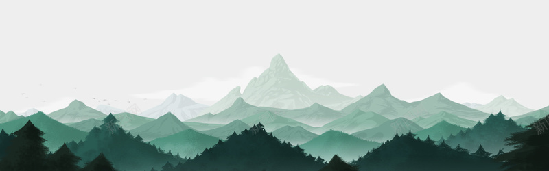 绿色山峰背景背景