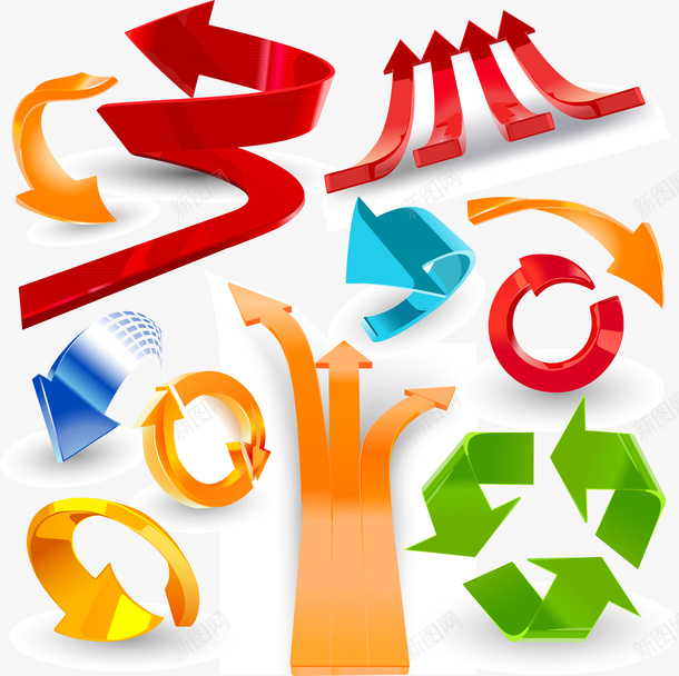 动感立体箭头矢量素材ai免抠素材_88icon https://88icon.com 矢量 箭头矢量图 PPT素材 立体