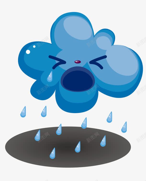 卡通云彩png免抠素材_88icon https://88icon.com 云 下雨的云 下雨 雨水 雨滴 蓝色的云 矢量素材 卡通 下雨效果