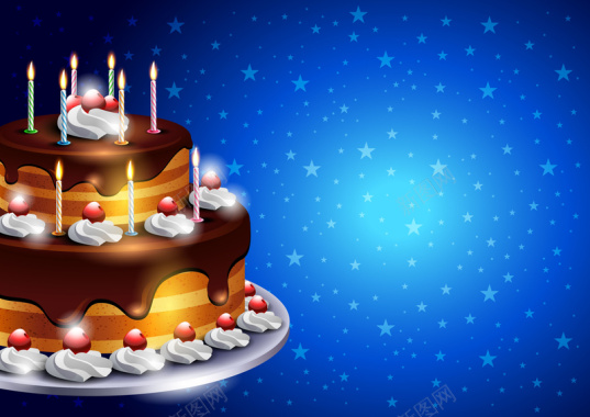 生日蛋糕星星海报背景素材背景