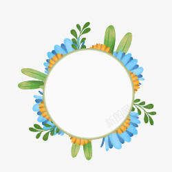 手绘花朵装饰扁平肌理风插画素材