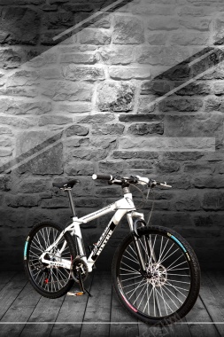 灰色创意质感山地自行车海报背景背景