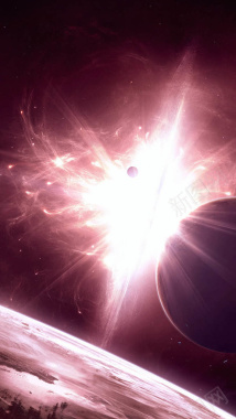 星球星空炸裂宇宙科幻H5背景图背景
