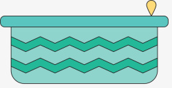 波浪矢量绿色铅笔盒素材
