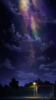 紫色星空星云H5背景背景