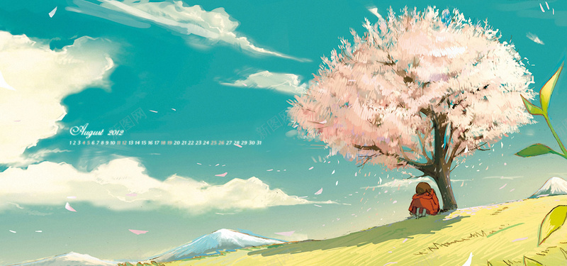 蓝天白云一个人一棵树jpg设计背景_88icon https://88icon.com 海报banner 蓝天白云 一个人 一棵树 卡通 童趣 手绘