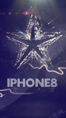简约大气iphone8手预售宣传海报背景