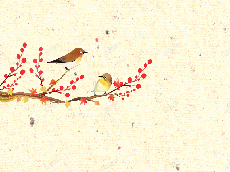 中国风梅花小鸟背景psd设计背景_88icon https://88icon.com 中国风 小鸟 梅花 纹理 黄色 花鸟 手绘 卡通 童趣