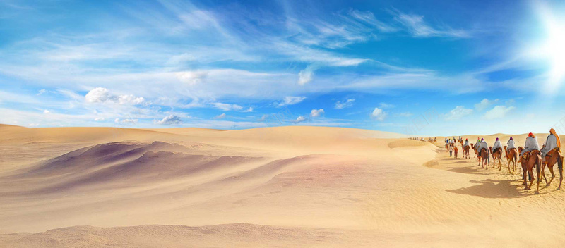蓝天沙漠海报背景图背景