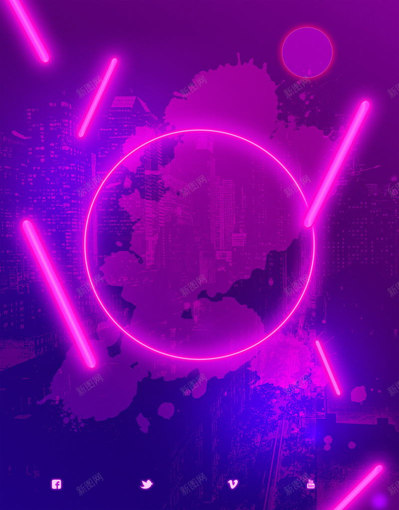 时尚欧美复古海报背景psd设计背景_88icon https://88icon.com 复古 奢华 时尚 欧美 海报 荧光 紫红色 浪漫 梦幻