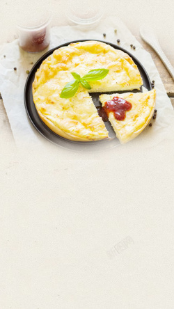 饼促销简约清新白色中国风营养早餐奶酪高清图片