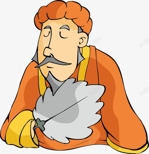 卡通古代人物PNG图ai免抠素材_88icon https://88icon.com 古代 人物 智者 羽扇