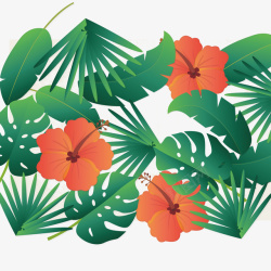绿色热带植物边框纹理矢量装饰图素材