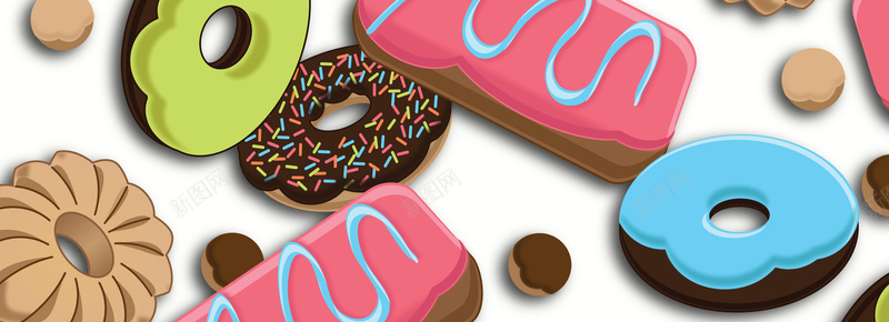 欧式甜点手绘背景psd设计背景_88icon https://88icon.com 糕点 点心 美食 美味 花纹 甜圈圈 图案 炫彩 背景墙 壁纸 海报banner 卡通 童趣 手绘