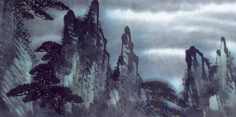 手绘山水风景中国风国画H5背景jpg设计背景_88icon https://88icon.com 国画山水 国画风景 国画背景 山水 山水背景 山水风景 山水国画 国画 风景山水 风景背景