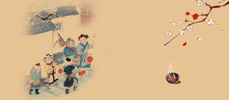 腊八粥海报设计背景模板jpg设计背景_88icon https://88icon.com 腊八粥 人物 手绘 海报 设计 腊八节 传统节日 中国风 梅花 简约