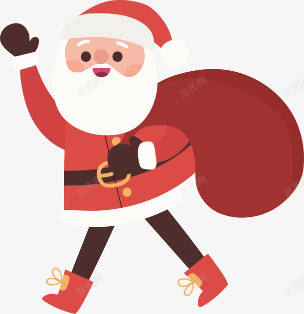 圣诞老人背包免抠素材png免抠素材_88icon https://88icon.com 矢量图案 圣诞老人 红色背包 扁平化 卡通人物 彩色底纹