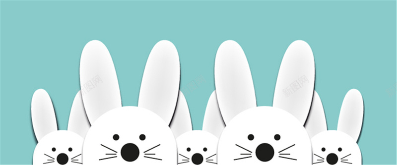 可爱兔子背景jpg设计背景_88icon https://88icon.com 海报banner 兔子 卡通 可爱 蓝色 童趣 手绘