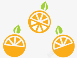 手绘柠檬橘子片可爱水果素材