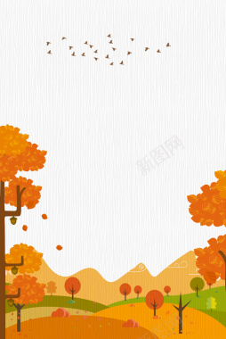 秋冬黄色树木纹理背景