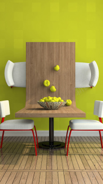 绿底家居餐桌H5背景素材景素材背景
