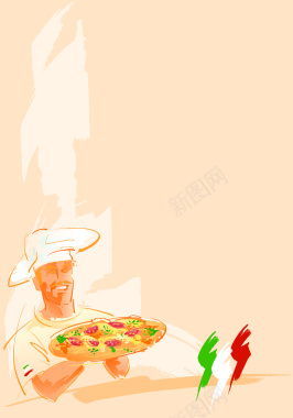 厨师披萨海报背景