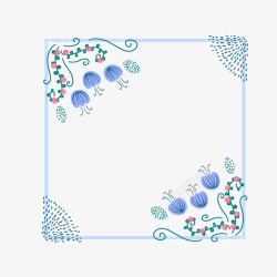 手绘花朵装饰扁平肌理风插画素材